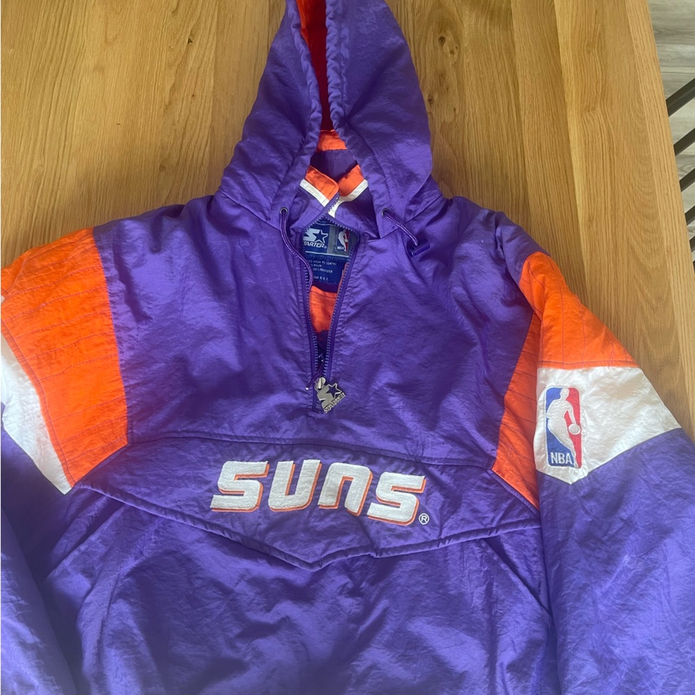 official nba vintage suns 3/4 zip windbreaker